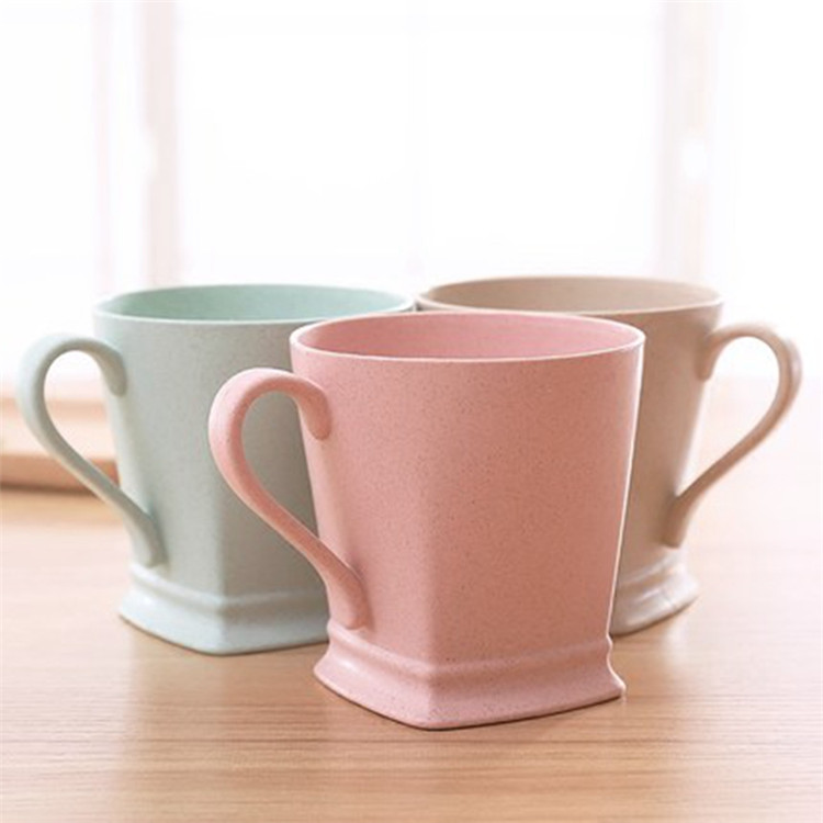 300ml Plastic Wheat straw Cup for Toothbrush and Toothpaste
