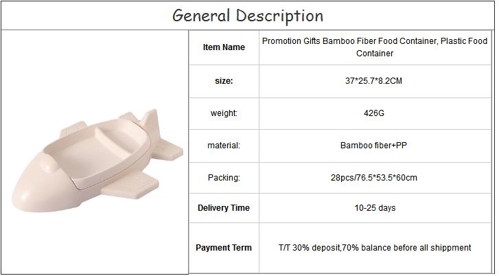 Promotion Gifts Bamboo Fiber Food Container, Plastic Food Container For Kids