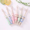 Eco Friendly Cheap Children Animal Shape Toothbrush Wheat Straw Toothbrush 
