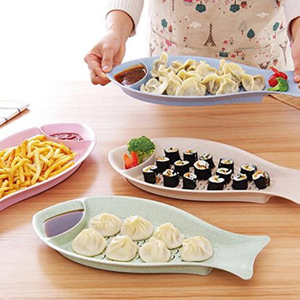 Fish Shaped Cheap Charger Dumpling Plastic Dinner Plate
