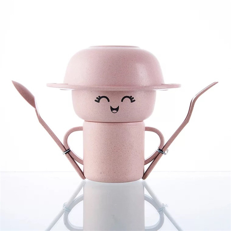 Cartoon Cute Wheat Straw Dinnerware Set Kids 