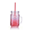 Double Wall Freezer Mason Jar, Freezable Gel Shot Glasses, Ice Cup with Straw