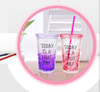  Customize Double Wall Freezable Gel Ice Cup with Straw