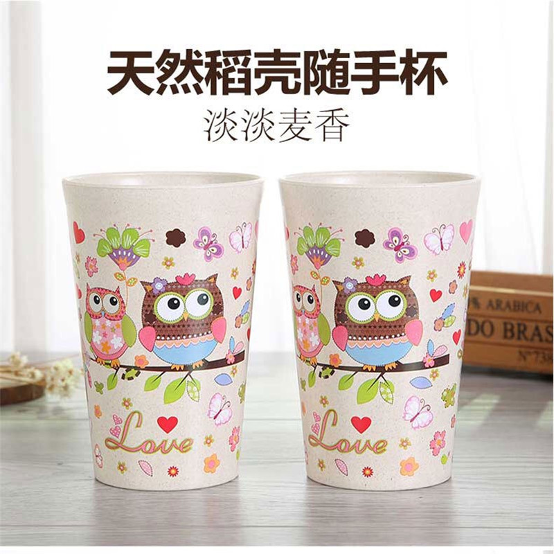 Free Sample Biodegradable Wheat Straw Water Bottle With Spoon