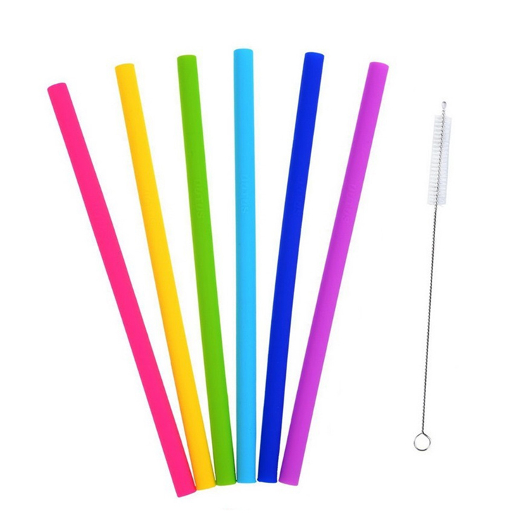 Eco-friendly Colorful Reusable Folding Silicone Drinking Straw