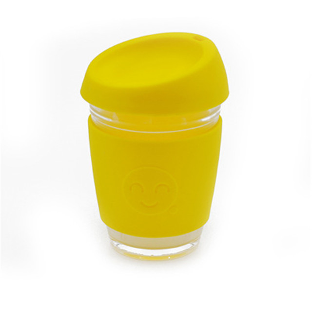 Wholesale Mug Coffee Glass Water Bottle Silicone Lid
