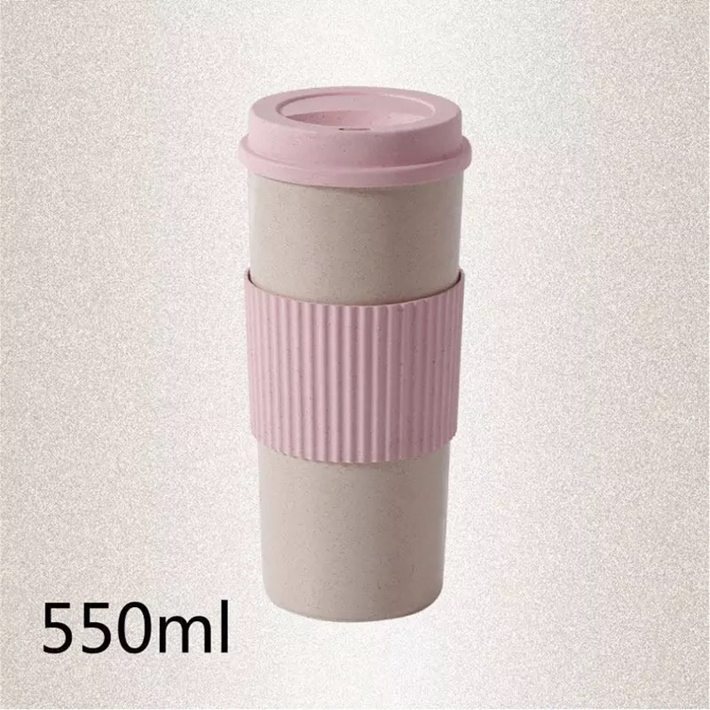 New Products 2018 Custom Logo Degradable Wheat Fiber Cup, Bottle of Water Silicone Cover