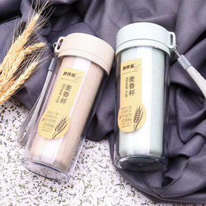 Wheat Straw Double Wall Cup Biodegradable Plastic Bottle Plastic Water Bottle 