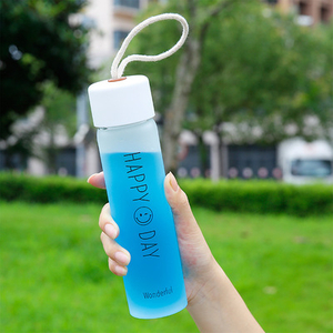  360ML Custom Logo Glass Water Bottle, Frosted Glass Bottle For Outdoor