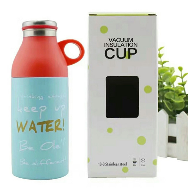 Wholesale keep Hot and cool Water Bottle Stainless Steel Flask with tea cup