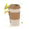 Wheat Straw Fiber Biodegradable Kid -friendly Mealtime Dinnerware Wheat Fiber Cup With Cover Spoon Food Grade Non toxic