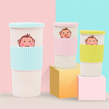 Coffee Mug Portable Wheat Travel Coffee Cup Bottle with Splash Proof Slider Lid