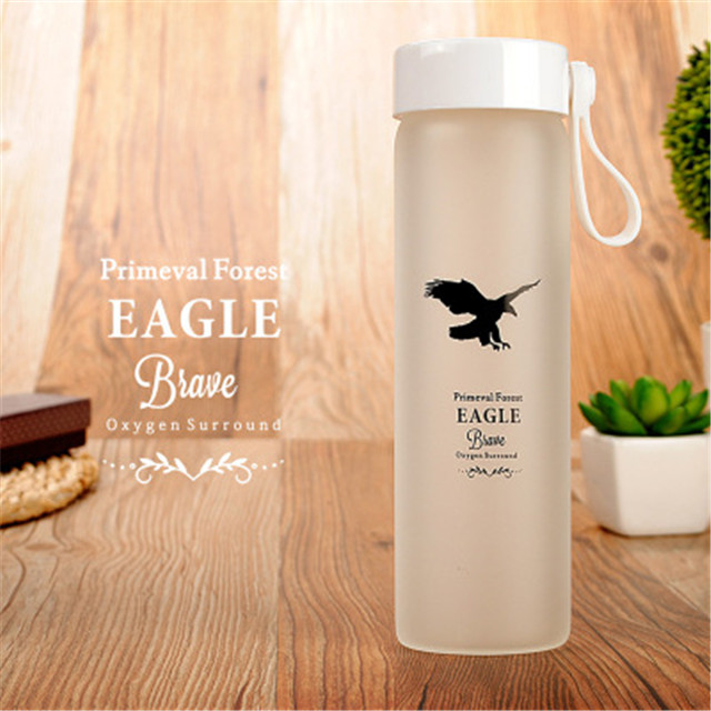 New Frosted 380ML Glass Drinking Bottle, Glass Water Bottle With Silicone Sleeve