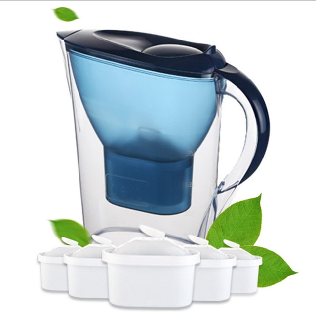 2.5L household water purifier bottle with carbon filter with handle travel mug