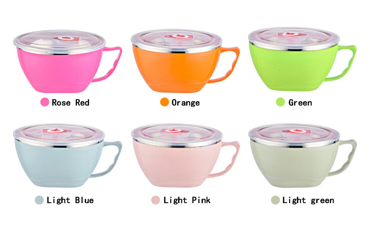 Stainless Steel Bowl with Lid with Handle Insulation