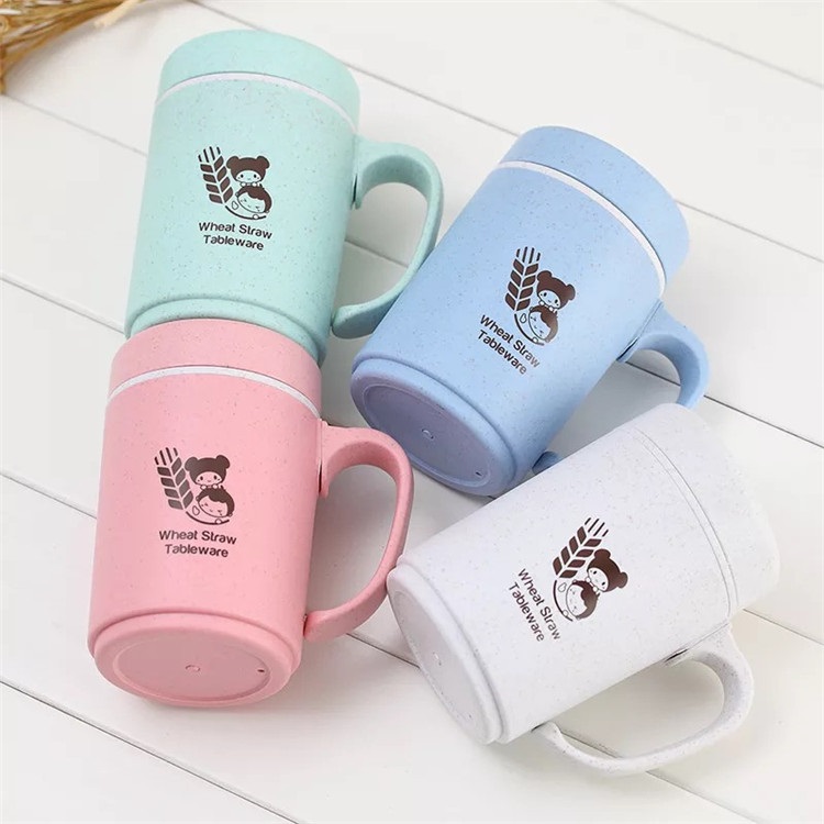 Fancy Wheat Straw Water Glass Tea Feeding Bottle 