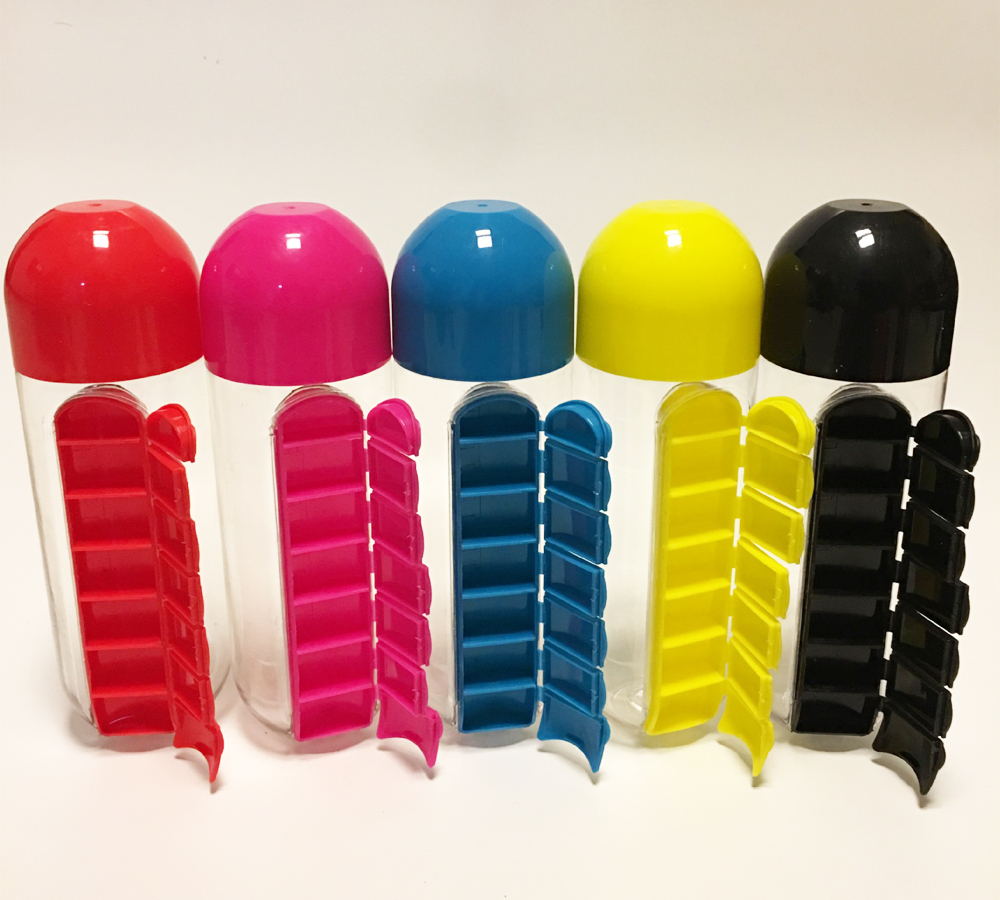 Pill Organizer Water Bottle