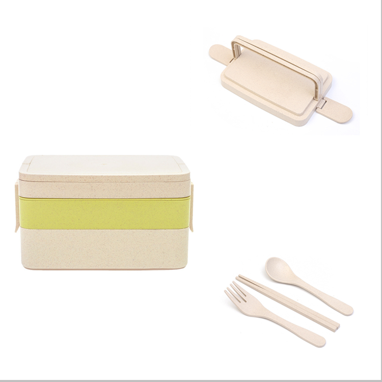 Three Layers Wheat Straw Material Biodegradable Lunch Box Supplier