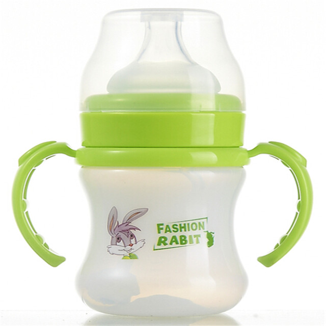 Health Round Eco-Friendly Non-Toxic BPA Free Hands Free Baby Glass Baby Feeding Bottle