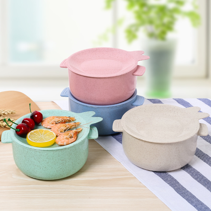 New 1000ml Biodegradable Noodle Soup Ceramic Bowl With Lid And Handle Made In China