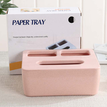 Home Wheat Straw Plastic Car Tissue Box Holder