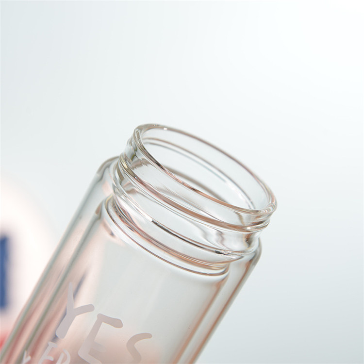 Factory Wholesale Double Wall Glass Water Bottle with Tea Strainer