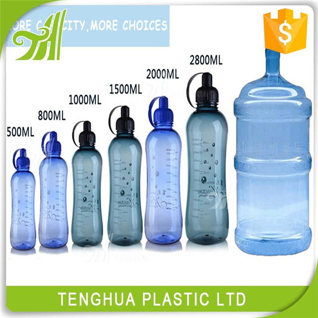 1.5L Large Capacity Leak Proof Black Plastic Drinking Water bottle