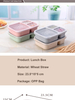 Factory Price Three Compartments Wheat Straw Plastic Bento Lunch Box