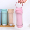 Eco-friendly Wheat Straw Portable Water Bottle With Mobile Phone Holder