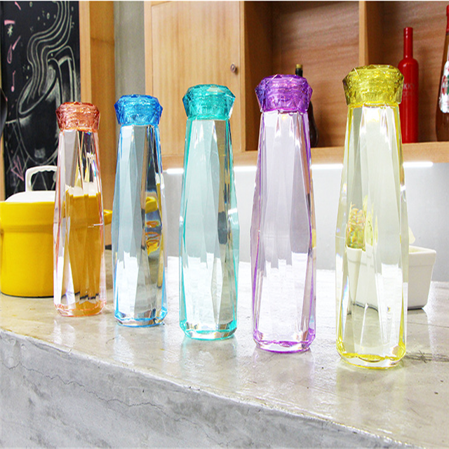 Plastic Water Bottle, Special Diamond style BPA FREE Water Bottle, Leak Free sports water bottles