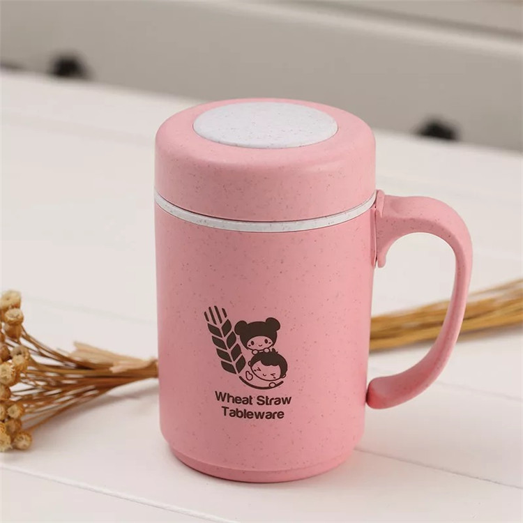 Fancy Wheat Straw Water Glass Tea Feeding Bottle 
