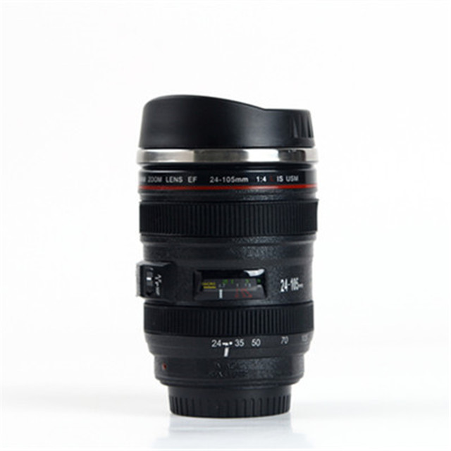 FDA Certification Free Sample Stainless Steel Coffee Mug, Camera Lens Coffee Mug