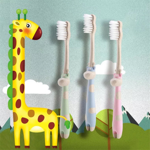 Eco Friendly Cheap Children Animal Shape Toothbrush Wheat Straw Toothbrush 