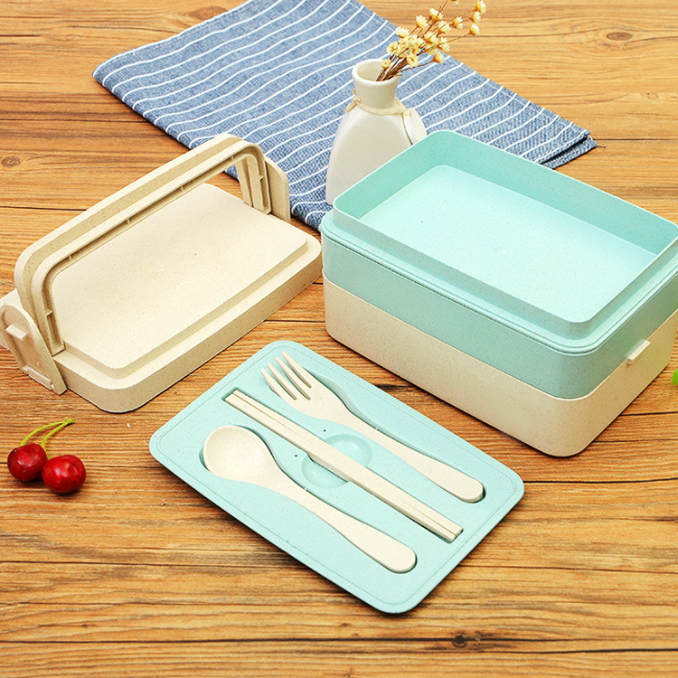 Three Layers Wheat Straw Material Biodegradable Lunch Box Supplier