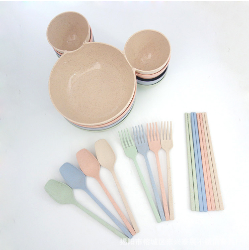 Cartoon Character EcoTableware Set Biodegradable Wheat Straw Tableware