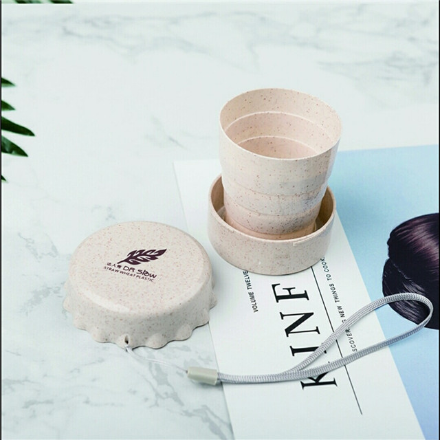 100% BPA Free Bio-degradable Straw Telescopic Cup