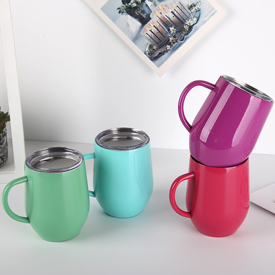 Hot Sale Double Wall Stainless Steel Coffee Mug Handle Tumbler Cups