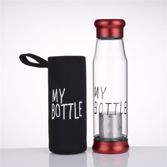 My Bottle Glass Water Bottle, Glass Drinking Bottle with Filter