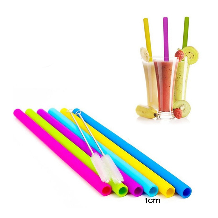 Eco-friendly Colorful Reusable Folding Silicone Drinking Straw