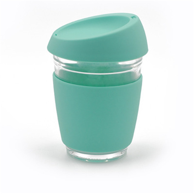 Wholesale Mug Coffee Glass Water Bottle Silicone Lid