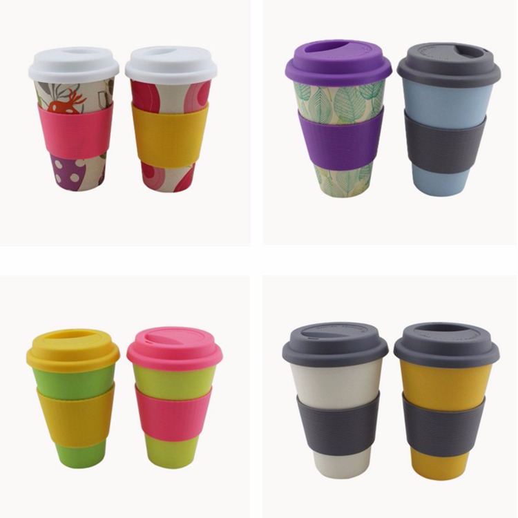 Wholesale Printed Free Sample Creative Custom Degradable Tea Bamboo Coffee Travel Mug