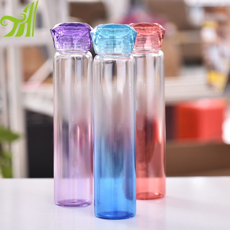 Juice Drinking Water Bottle Glass Rose Shape