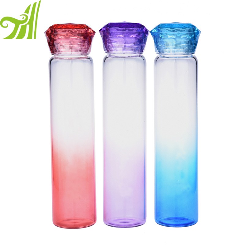 Juice Drinking Water Bottle Glass Rose Shape
