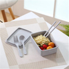 Single Layer Healthy Biodegradable Kids Lunch Box With Cutlery Fork Spoon