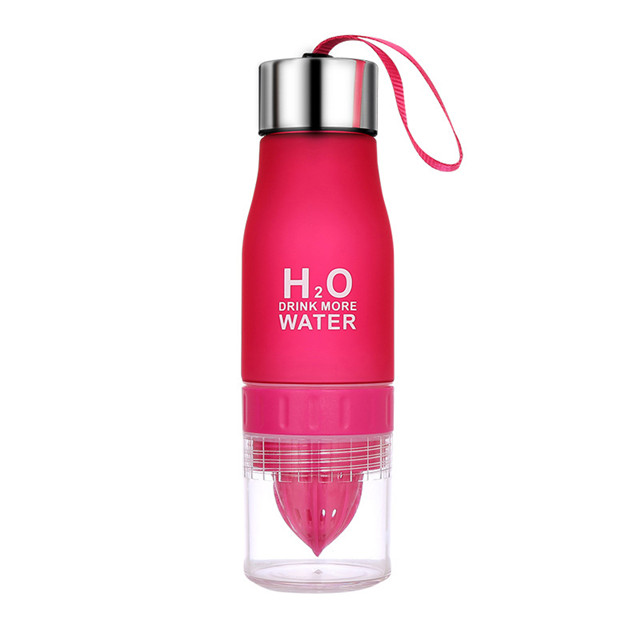 Free Sample Plastic Sports Fruit Infuser Water Bottle with Handle, Lemon Juice Bottle