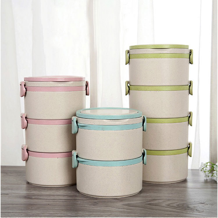 Eco Wheat Straw 1-4 Layer Biodegradable Wheat Lunch Box