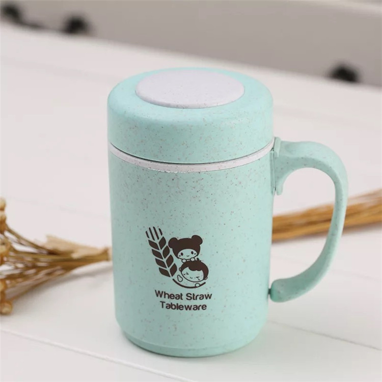 Fancy Wheat Straw Water Glass Tea Feeding Bottle 