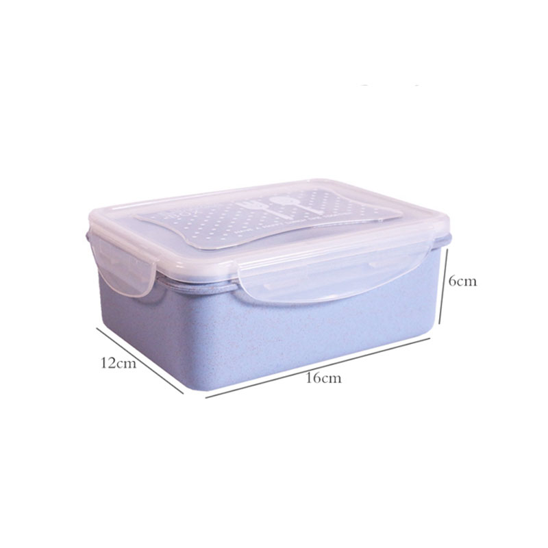 Portable Wheat Straw Biodegradable Lunch Box With Rectangle 