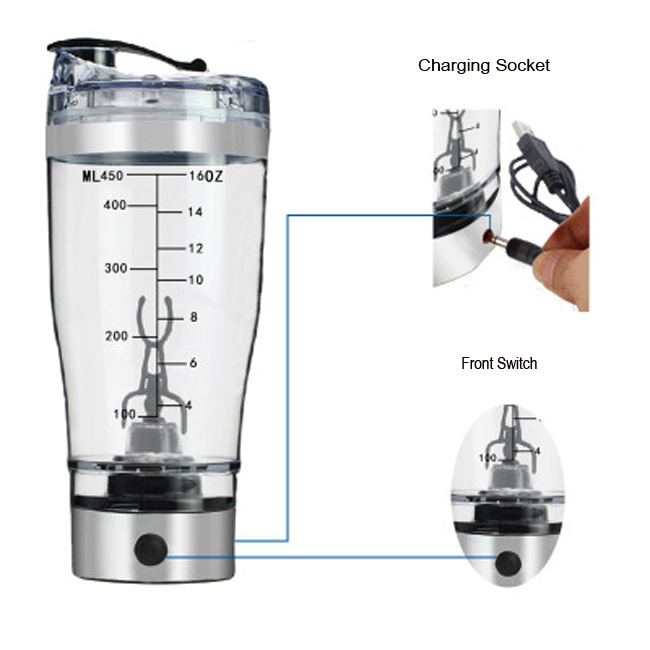 Factory Supply Electronic Sports Protein Shaker Bottle With Battery