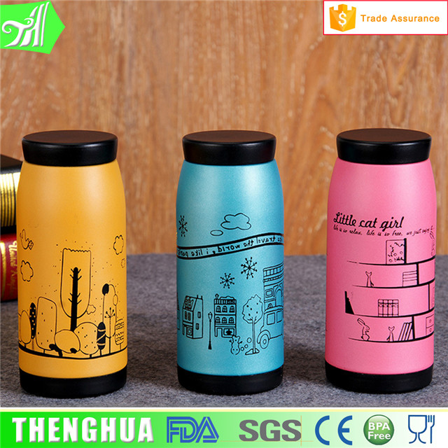 350ml Logo Printing Double Wall Insulated Stainless Steel Water Bottle